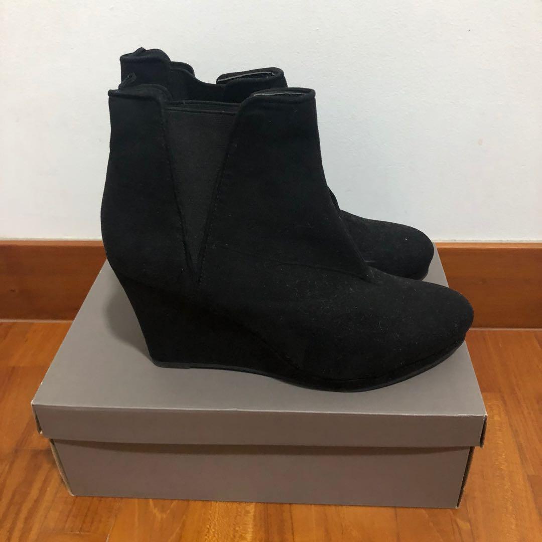 New) Black Wedge Boots #festive50
