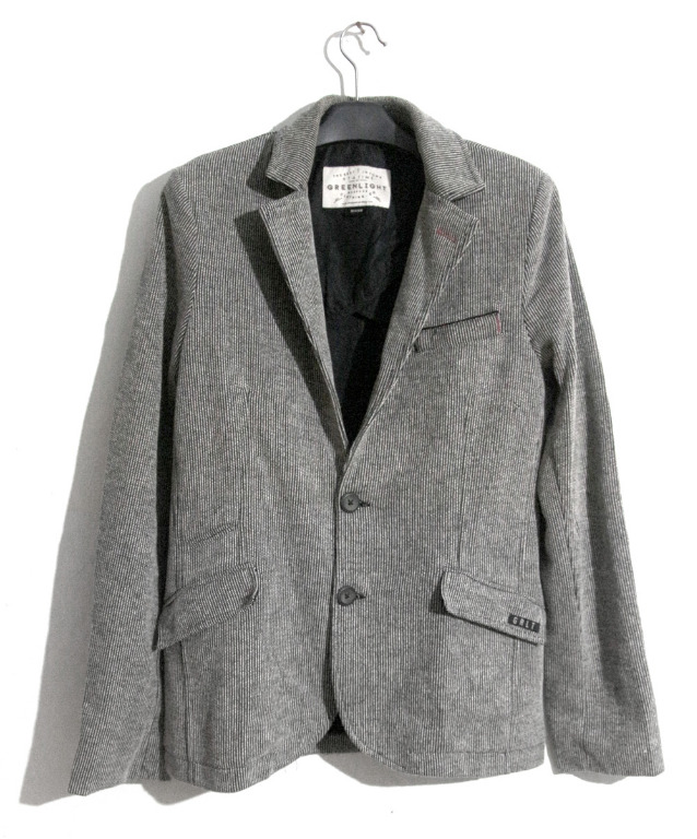 Blazer (Jas Casual) Unisex Warna Abu Merk Greenlight, Fesyen Pria