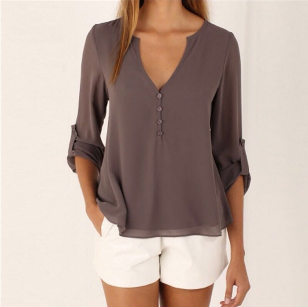 long sleeve chiffon top