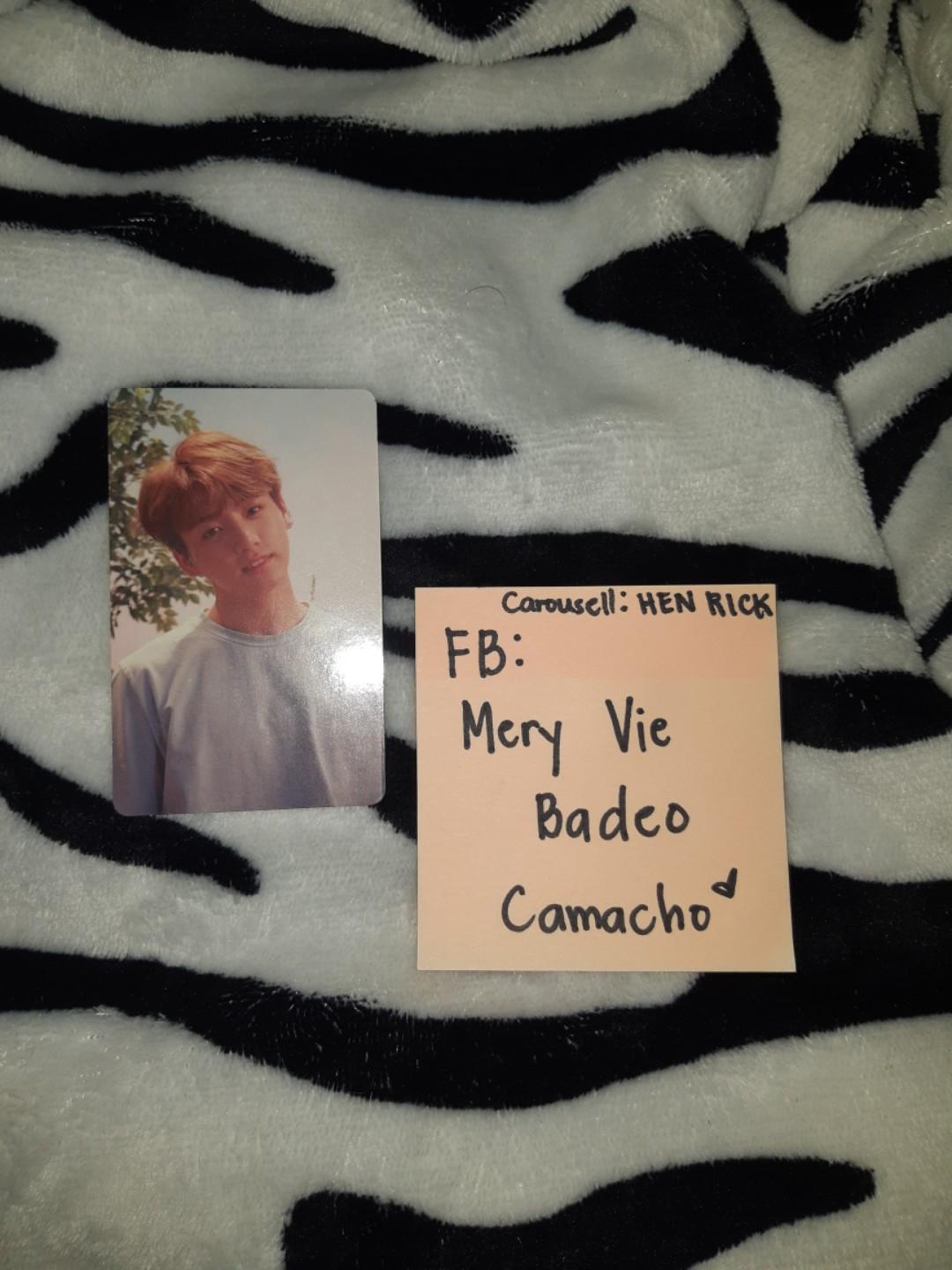 BTS LY HER. JUNGKOOK PC VER.O (Category: K-Wave Merchandise) located in Bansud. Submitted by vixieeeee (Listing ID 282062124, Image 1). Description: Please Read this FIRST❗ Hello Chingus~ I'm selling my JK PC from LY Her Album for only 350 pesos plus Shipping Fee -Mint Condition -No Damage or Dents or Scratch RSF: Need Funds and I'm not collecting PC so please adopt this na po🥺💖 Mode of Payment: -Palawan Express -LBC Express For more info dont 