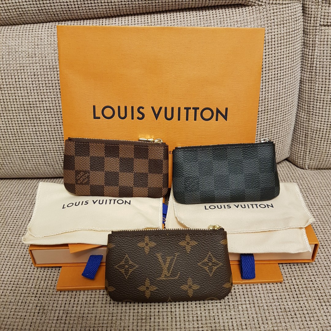 Louis Vuitton Damier Ebene Pochette Cles Key Pouch Keychain ref