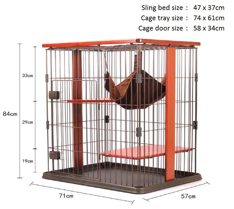 Deluxe Three Tiers Cat Cage Size S 71cm x 57cm x 84cm