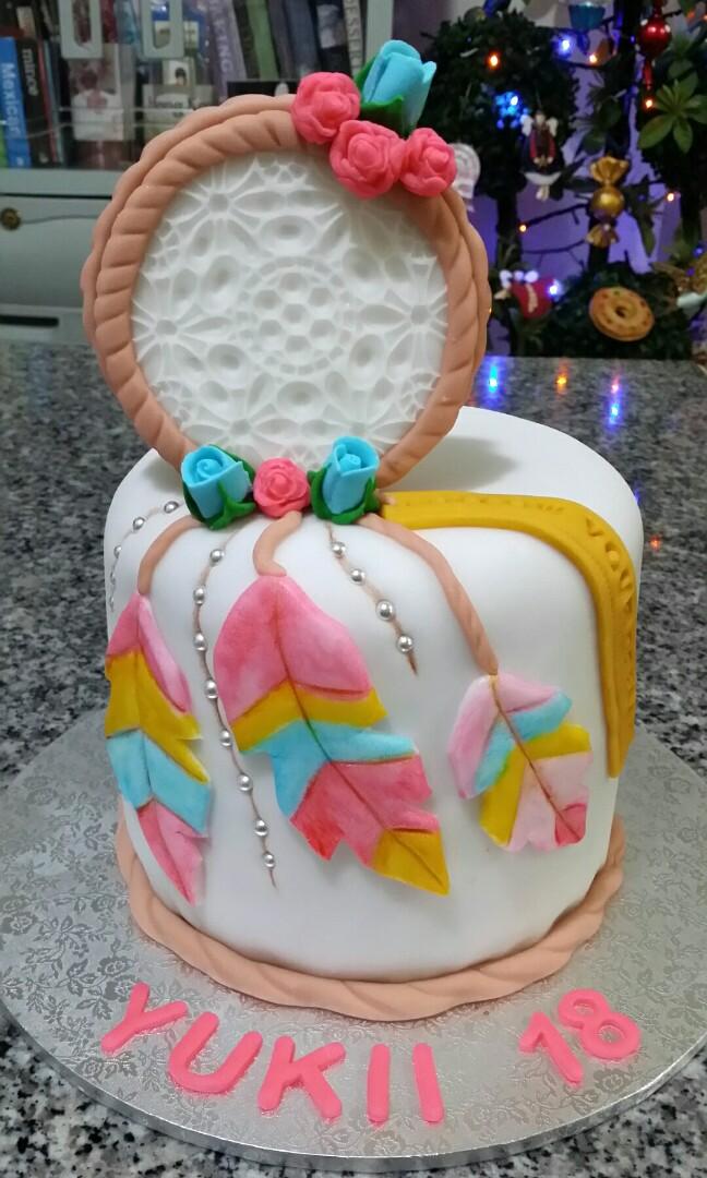 Dream Catcher Theme 18th Birthday Cake Food Drinks On Carousell 18th birthday cake blue circles 2 tier eat sleep dream cakes. dream catcher theme 18th birthday cake