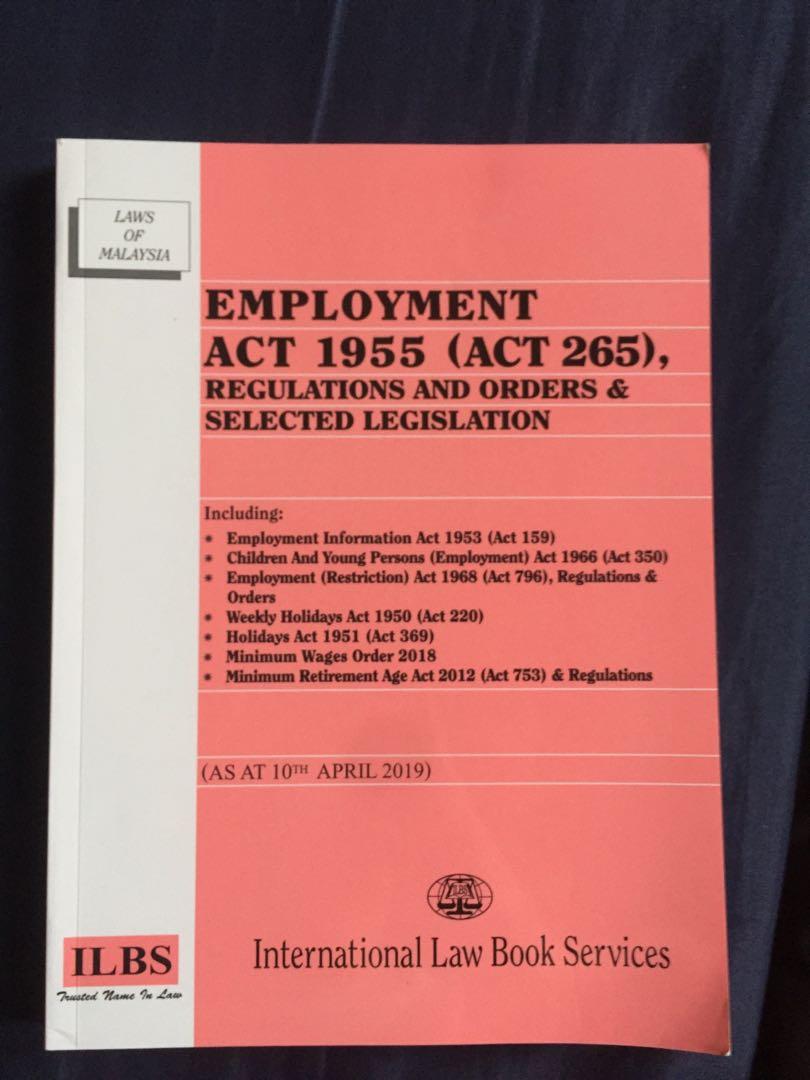 Employment Act 1955 Books Stationery Books On Carousell