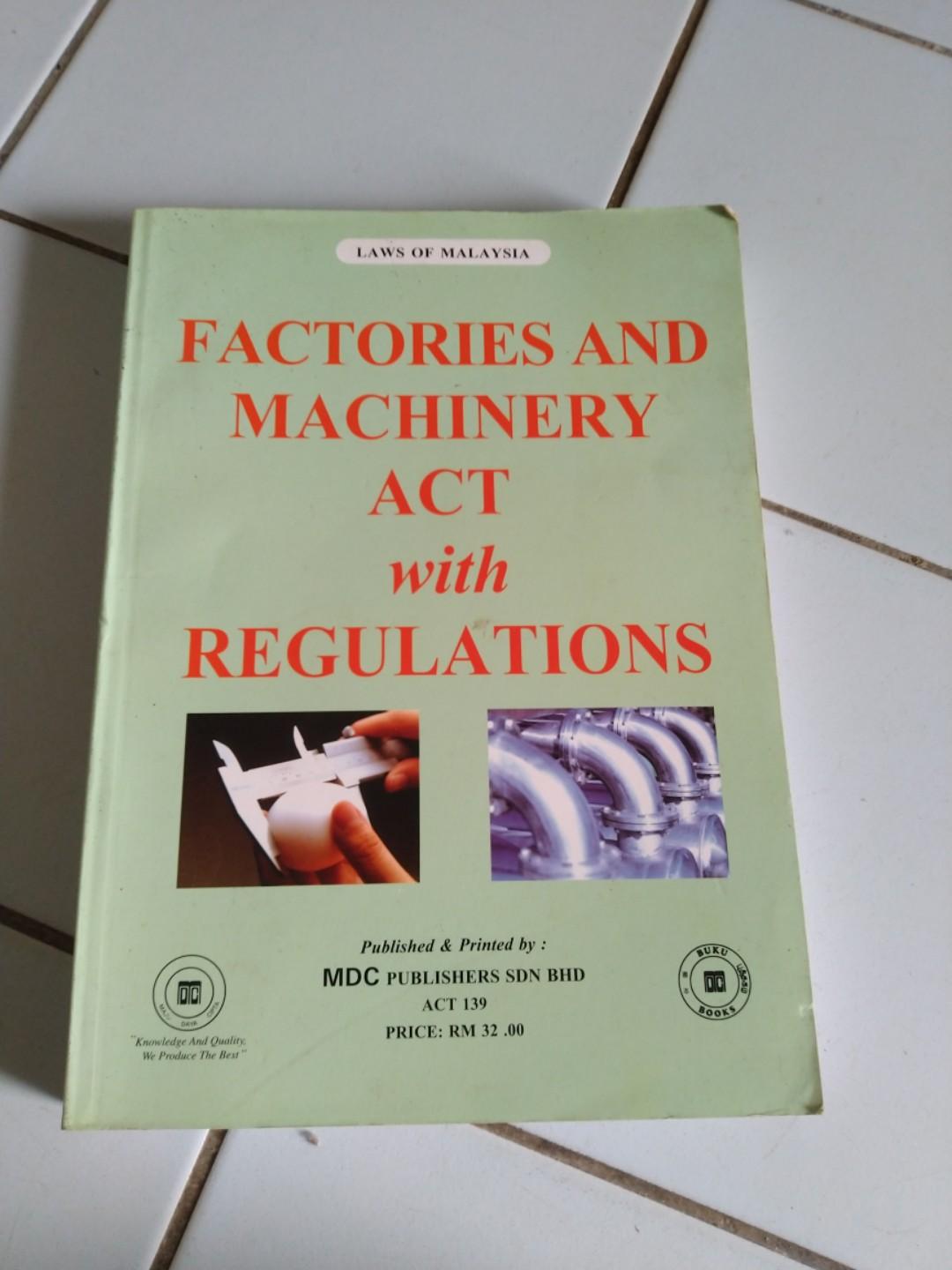 Factory And Machinery Act Wiith Regulations Safety Officer