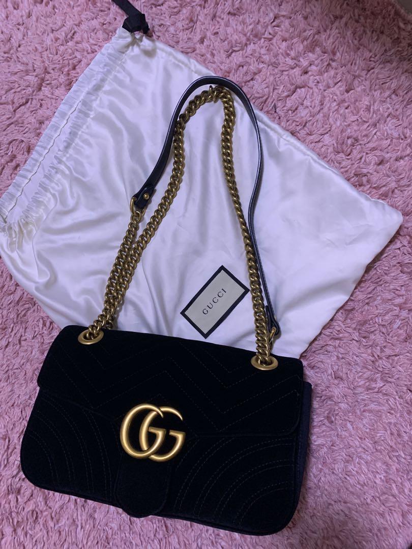Gg marmont black velvet shop