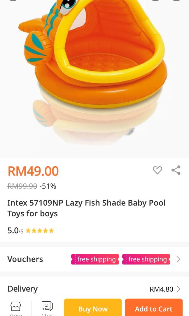 intex lazy fish baby shade pool