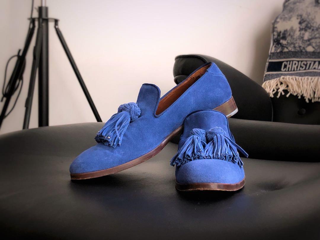 royal blue suede loafers