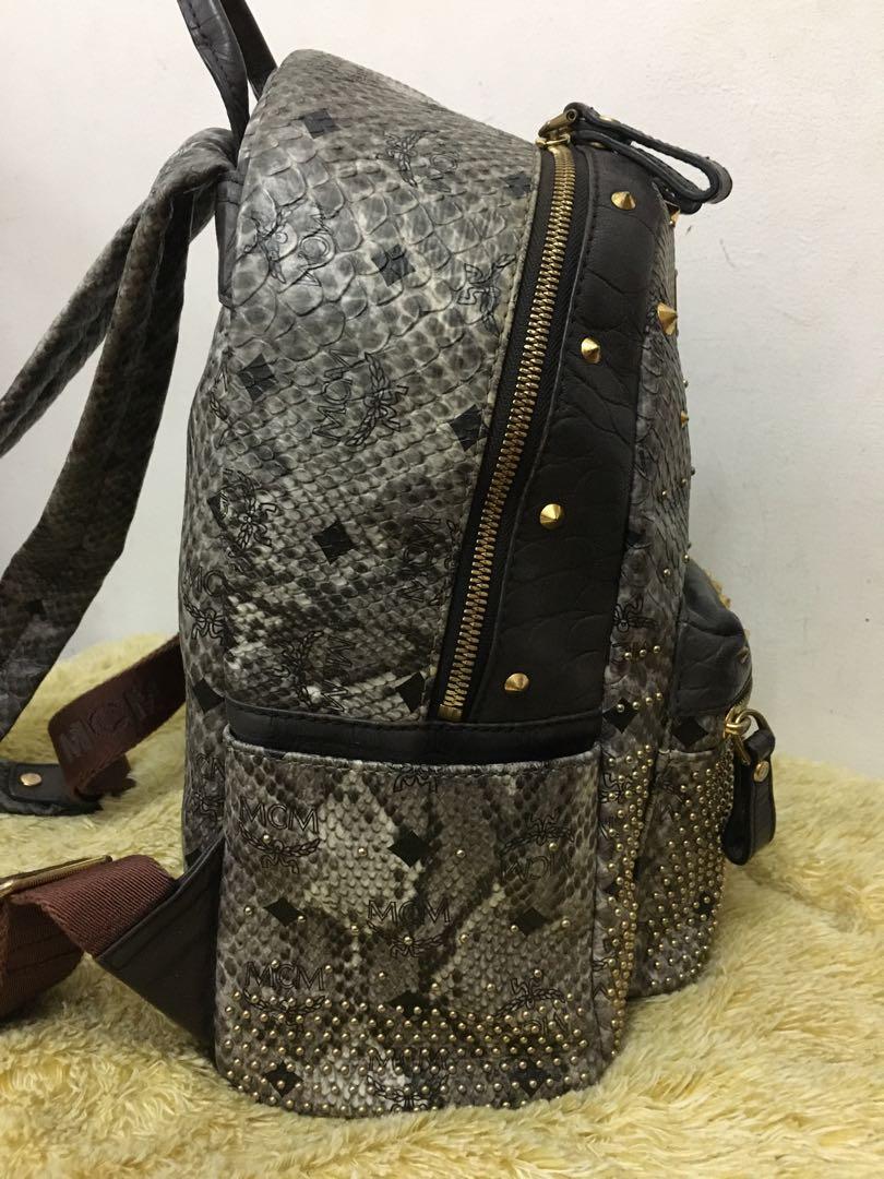 MCM Snakeskin Backpack Luxury Bags Wallets on Carousell