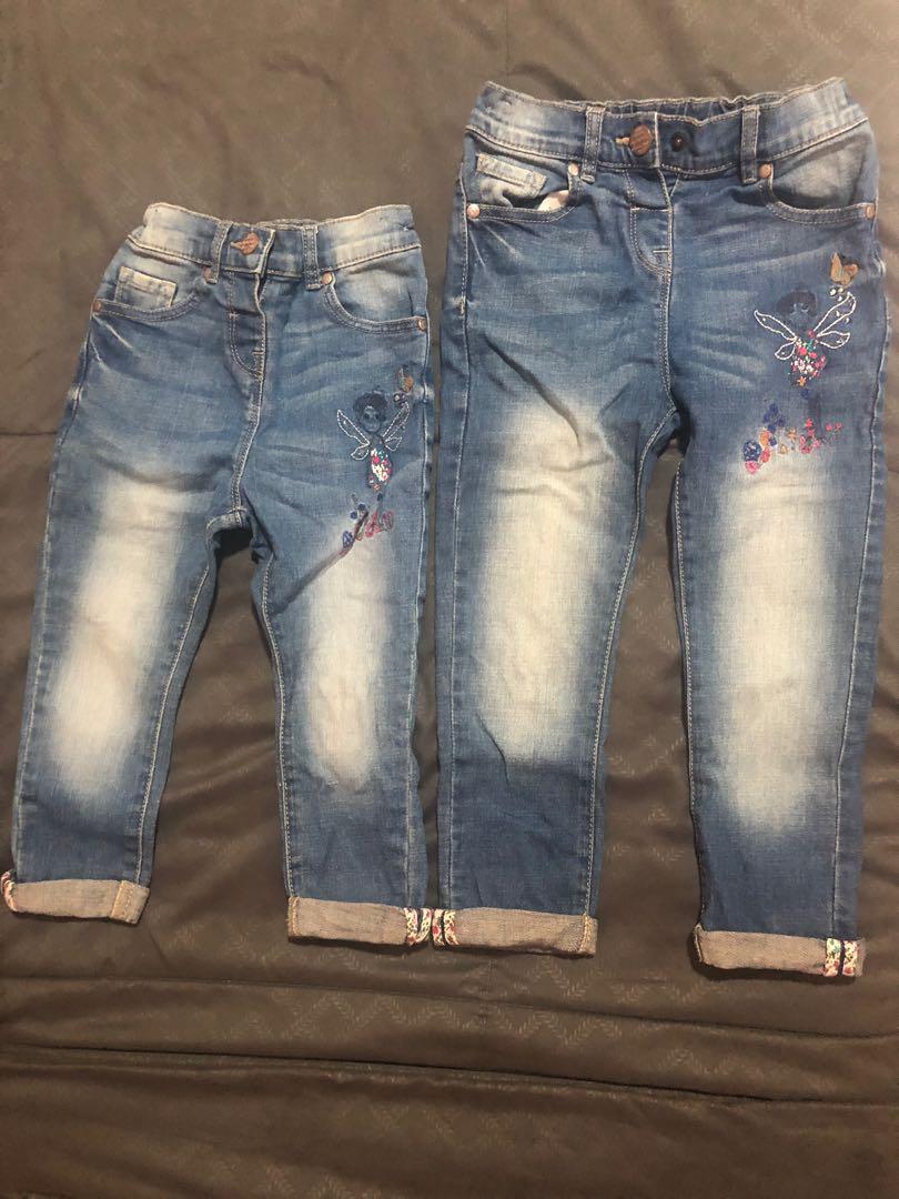 next embroidered jeans