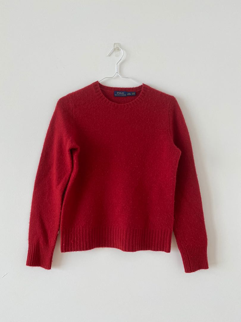 Polo Ralph Lauren Red Sweater Women s Fashion Tops