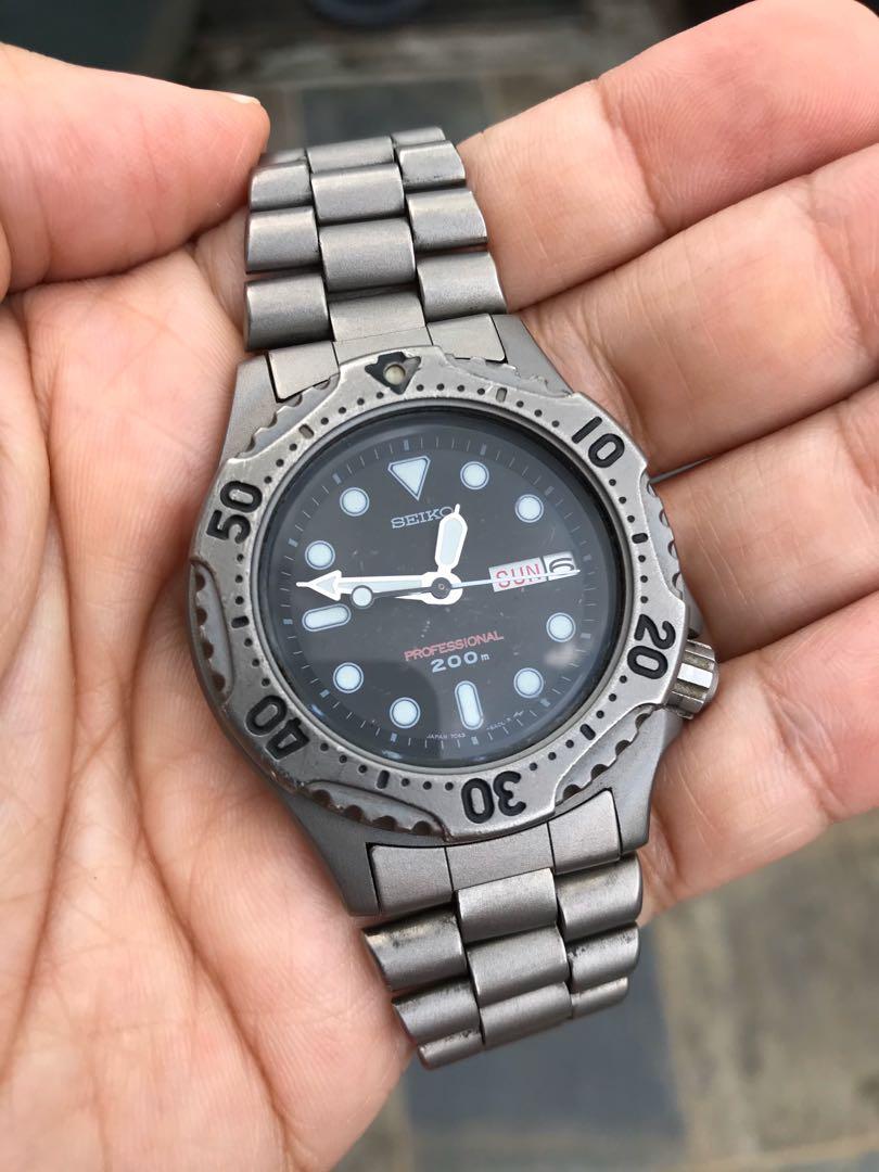 Seiko JDM Diver Quartz 7C43-6A10 Titanium, Luxury, Watches on 