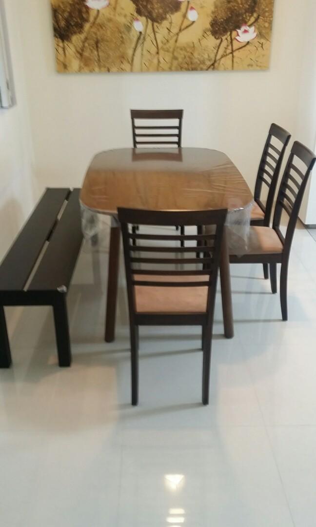 Selling Dining Table Set (w/4 Chairs & 3Seater Bench), Furniture