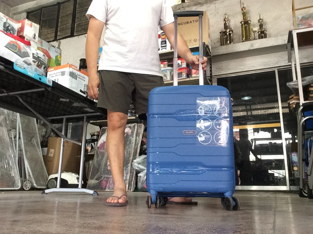 blue hard case luggage