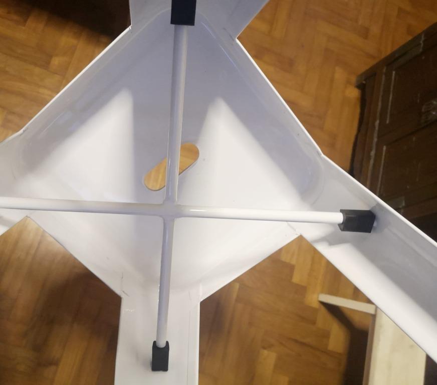 [Used] Retro White Metal Bar Stools (Height 66cm), Furniture & Home