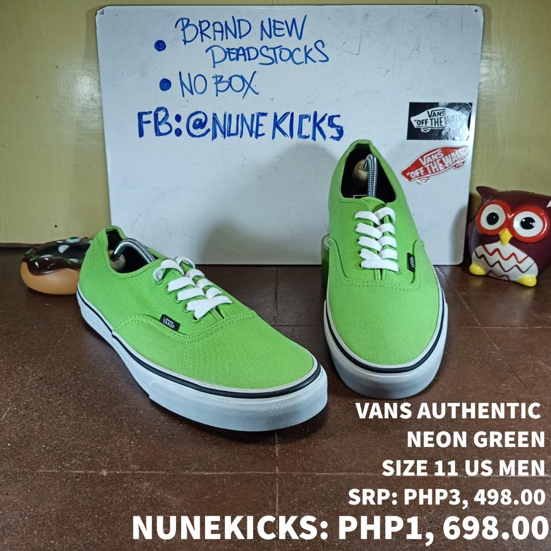 vans authentic neon green