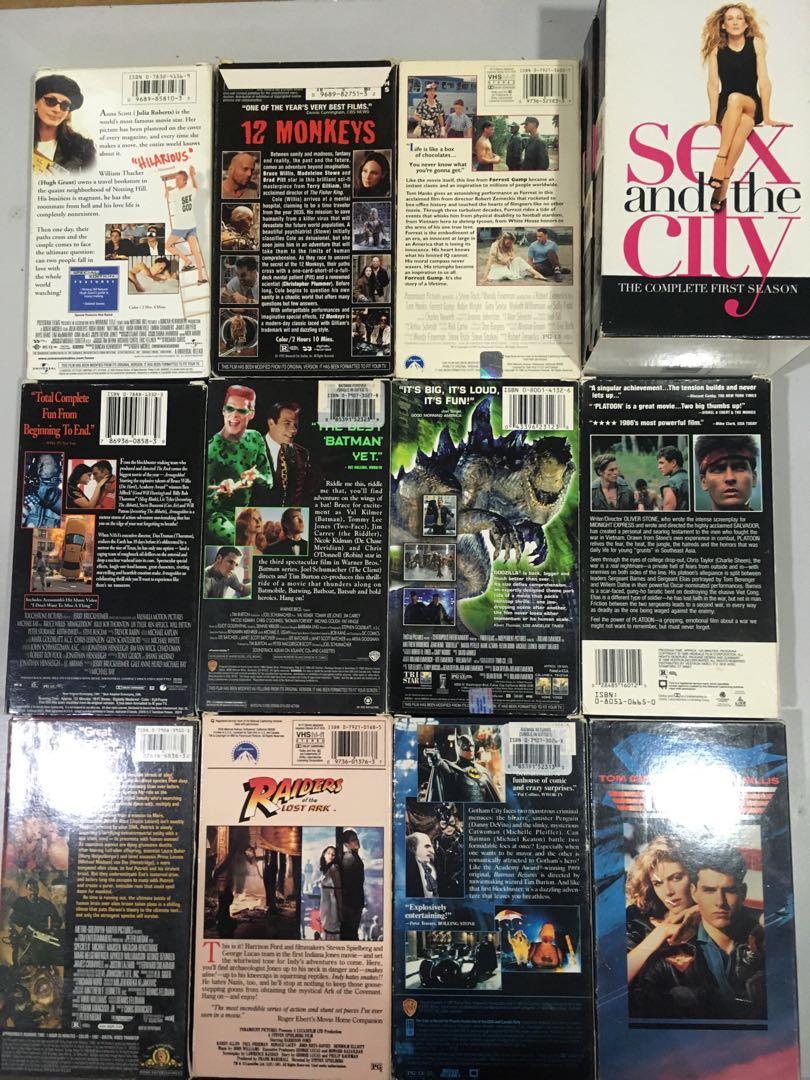 Vintage VHS (Category: Vintage Collectibles) located in Makati City. Submitted by silver_ben (Listing ID 281976342, Image 2). Description: Forest Gump Top Gun Platoon Godzilla Raiders of the Lost Ark Armageddon Batman Forever Batman Returns 12 Monkeys Nothing Hill Species II Sex and the City 3x .