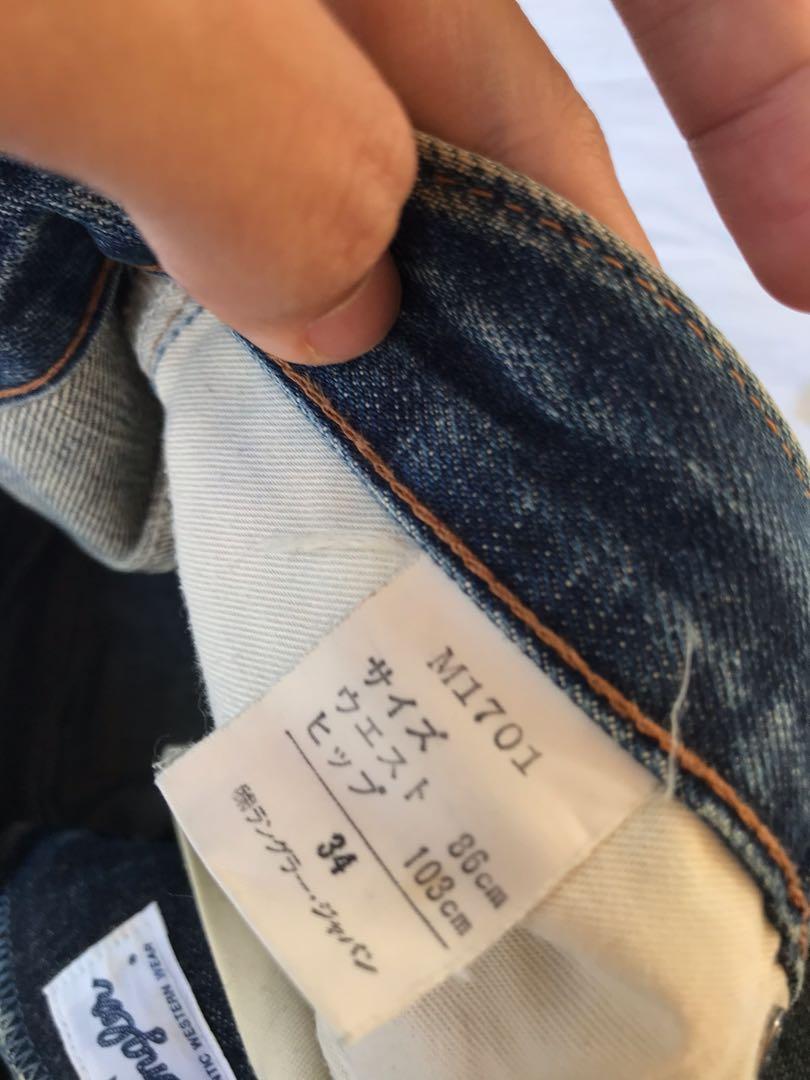 Vintage wrangler Selvedge Jeans denim Kepala kain, Men's Fashion ...