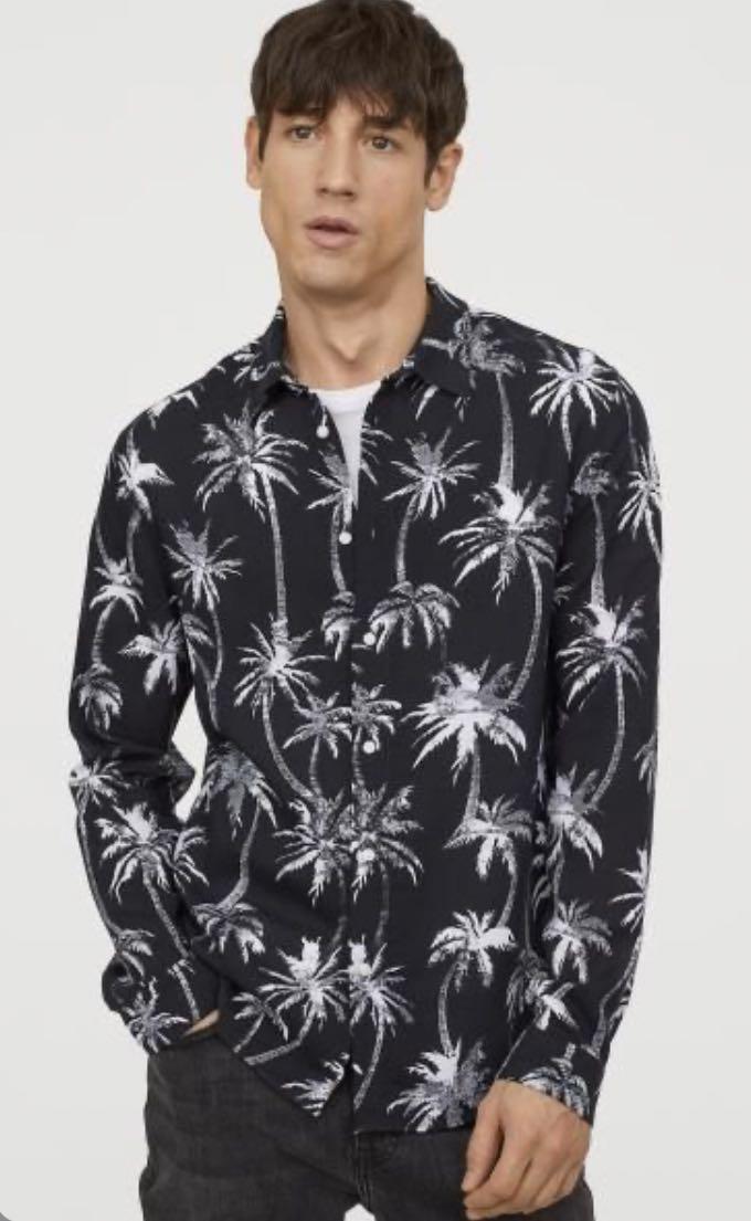 H&m slim deals fit viscose shirt