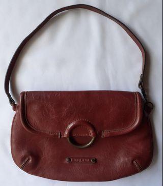 Vintage LIZ CLAIBORNE (AXCESS) small bag, used. Old rose color. 10in wide x  6.5in tall, with 20in sling.