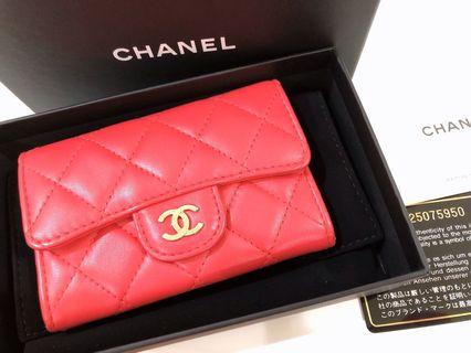 Chanel 香奈兒 大全配 粉色零錢包/卡包 小羊皮