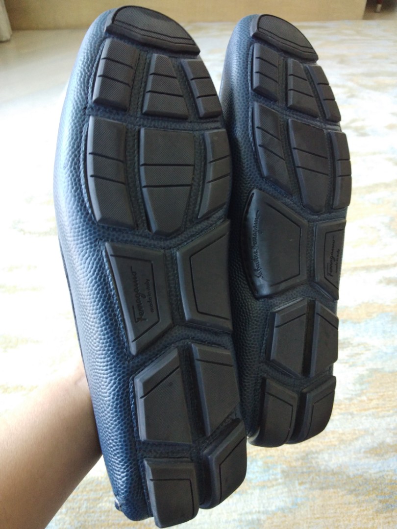 Authentic Salvatore FERRAGAMO Blue 6.5 loafer slip on shoes