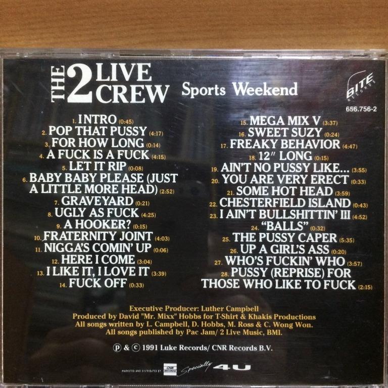 CD The 2 Live Crew Sports Weekend (As Nasty As They Wanna Be Part