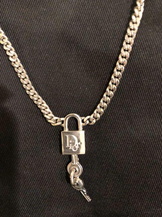 Dior padlock necklace shop silver