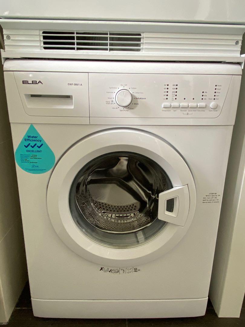 Elba stackable washing machine & dryer combo, TV & Home Appliances