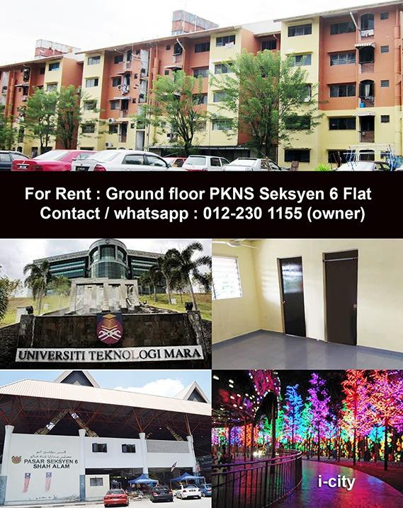 Flat Pkns Seksyen 6 Shah Alam Lot Bawah Untuk Disewa Kemasukan April 2020 Property Rentals On Carousell