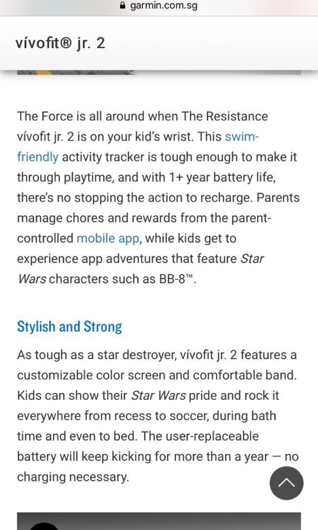 Garmin vivofit jr 2 star wars outlet the resistance