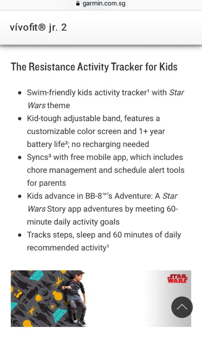 Garmin vivofit jr 2 star wars the resistance hot sale