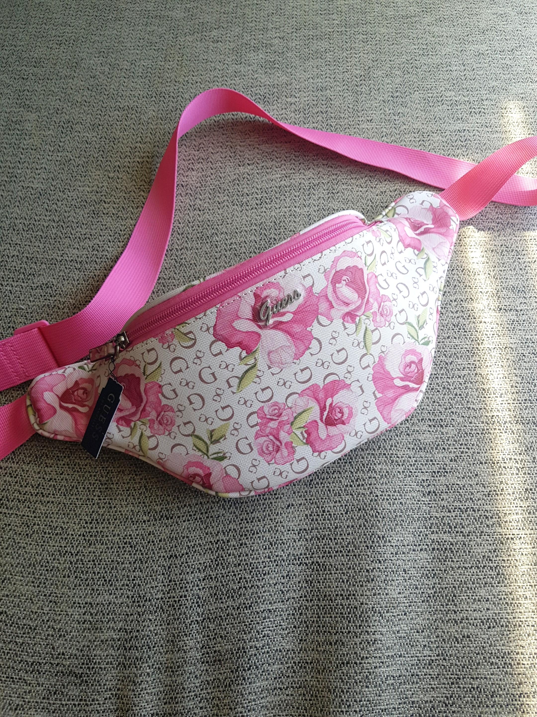 REPRICED GUESS Floral Logo Fanny Pack Women s Fashion Bags Wallets Cross body Bags on Carousell