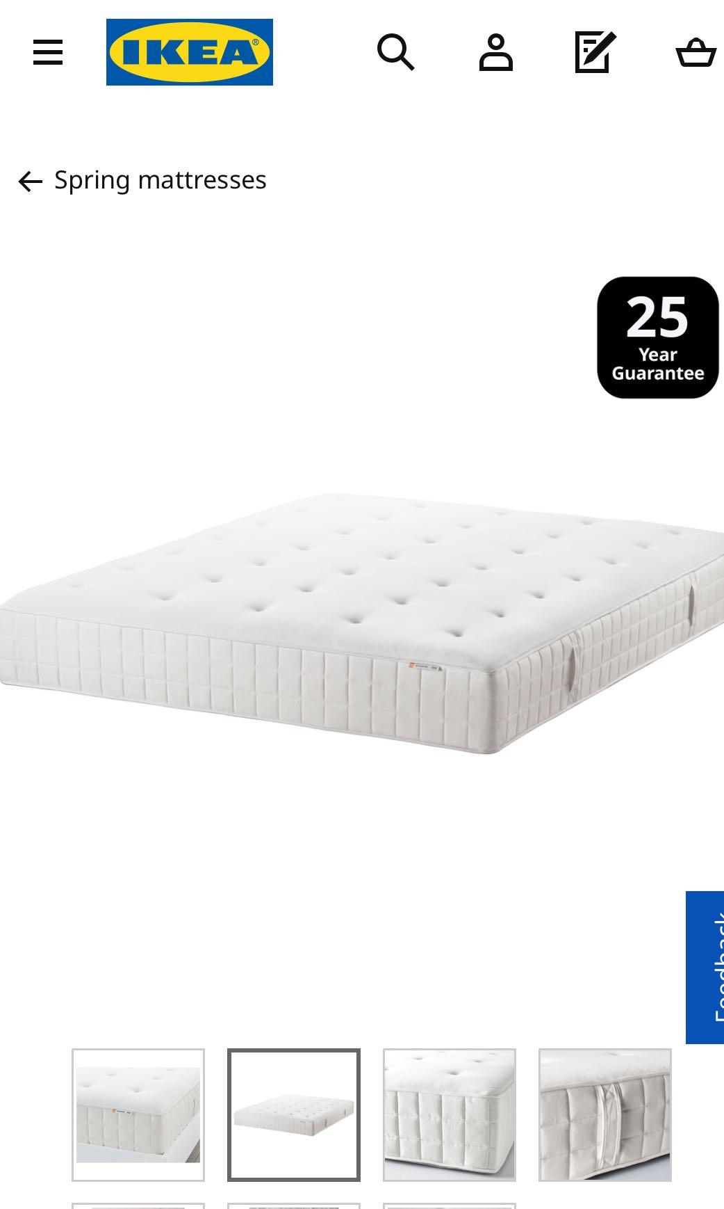 IKEA Hyllestad Mattress, Furniture & Home Living, Furniture, Bed Frames ...