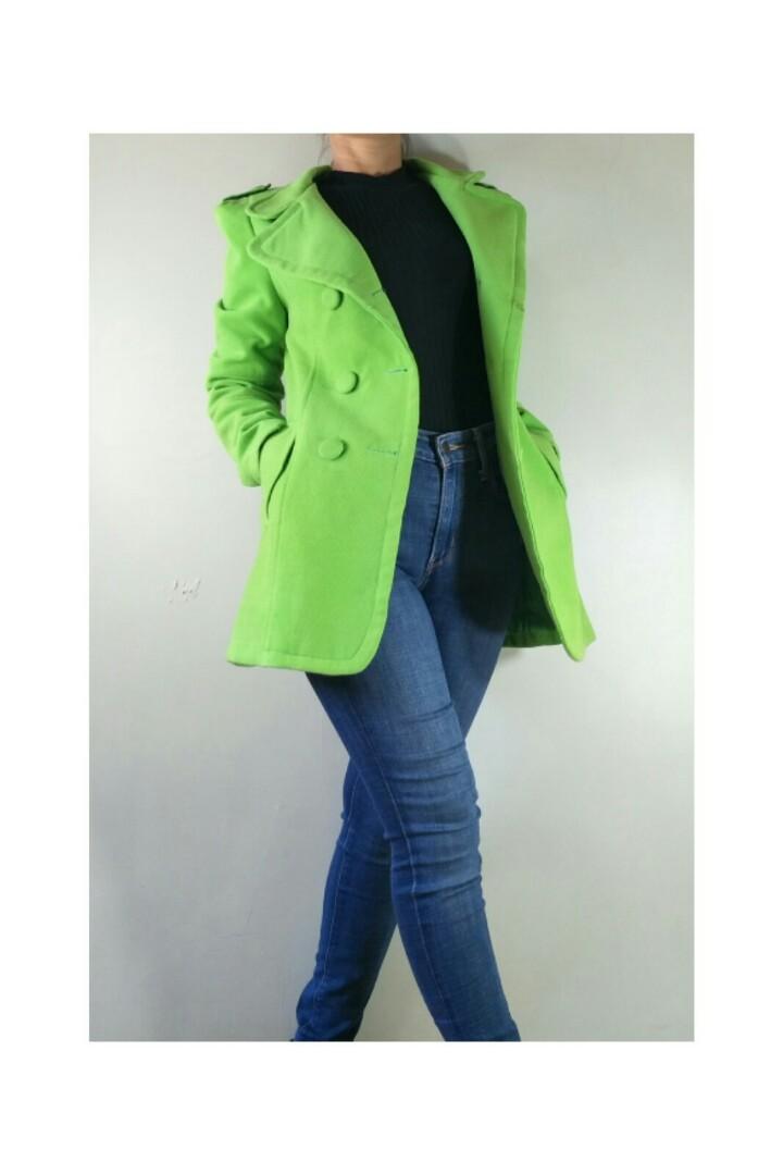 light green wool coat