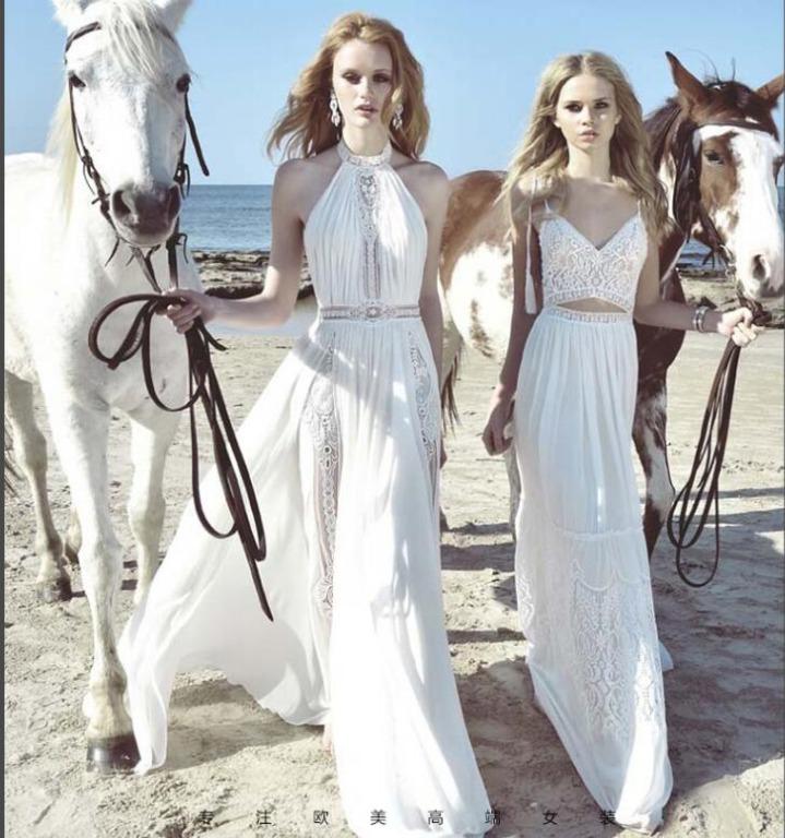 White boho beach wedding dress outlet