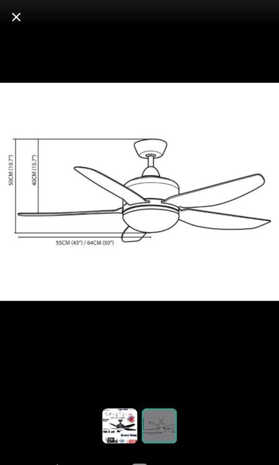 Crestar Ceiling Fan(not dc motor), Furniture & Home Living, Lighting