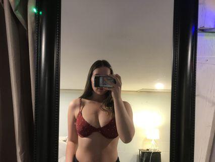 Red glassons bikini top