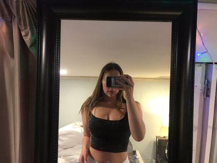 Black sparkly glassons top
