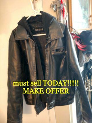 Leather bomber jacket by GUESS