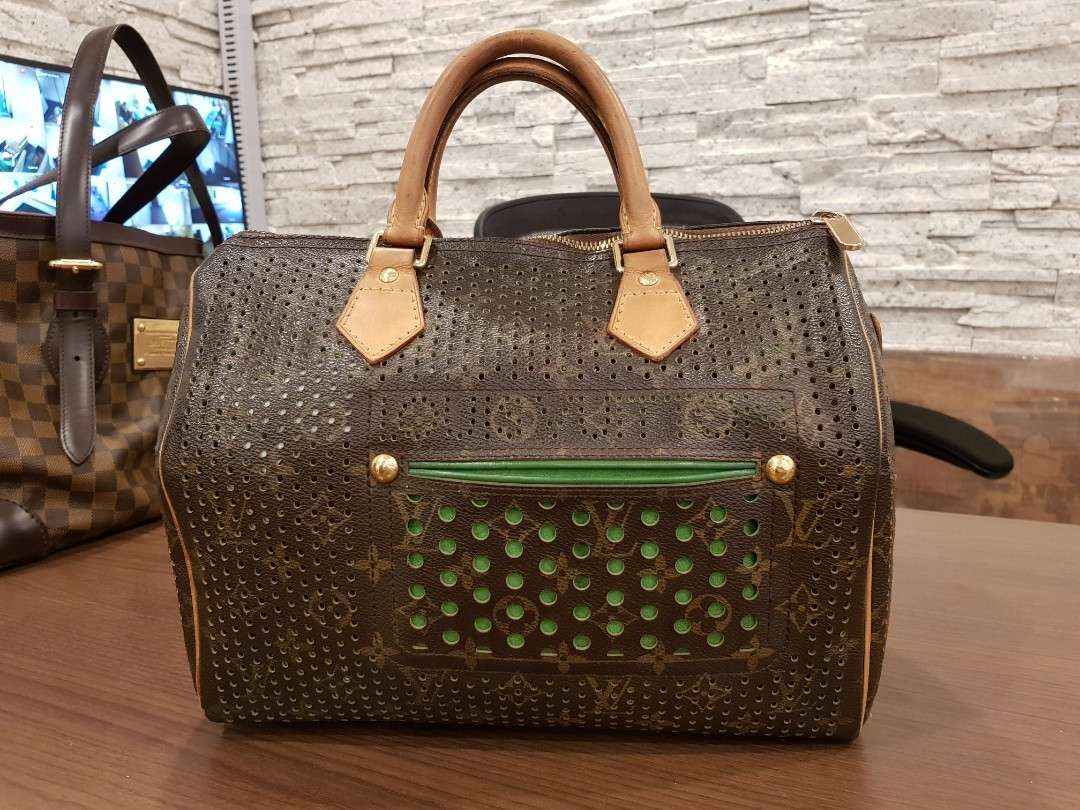 Louis Vuitton Perforated Speedy 30 Green Bag - ShopperBoard