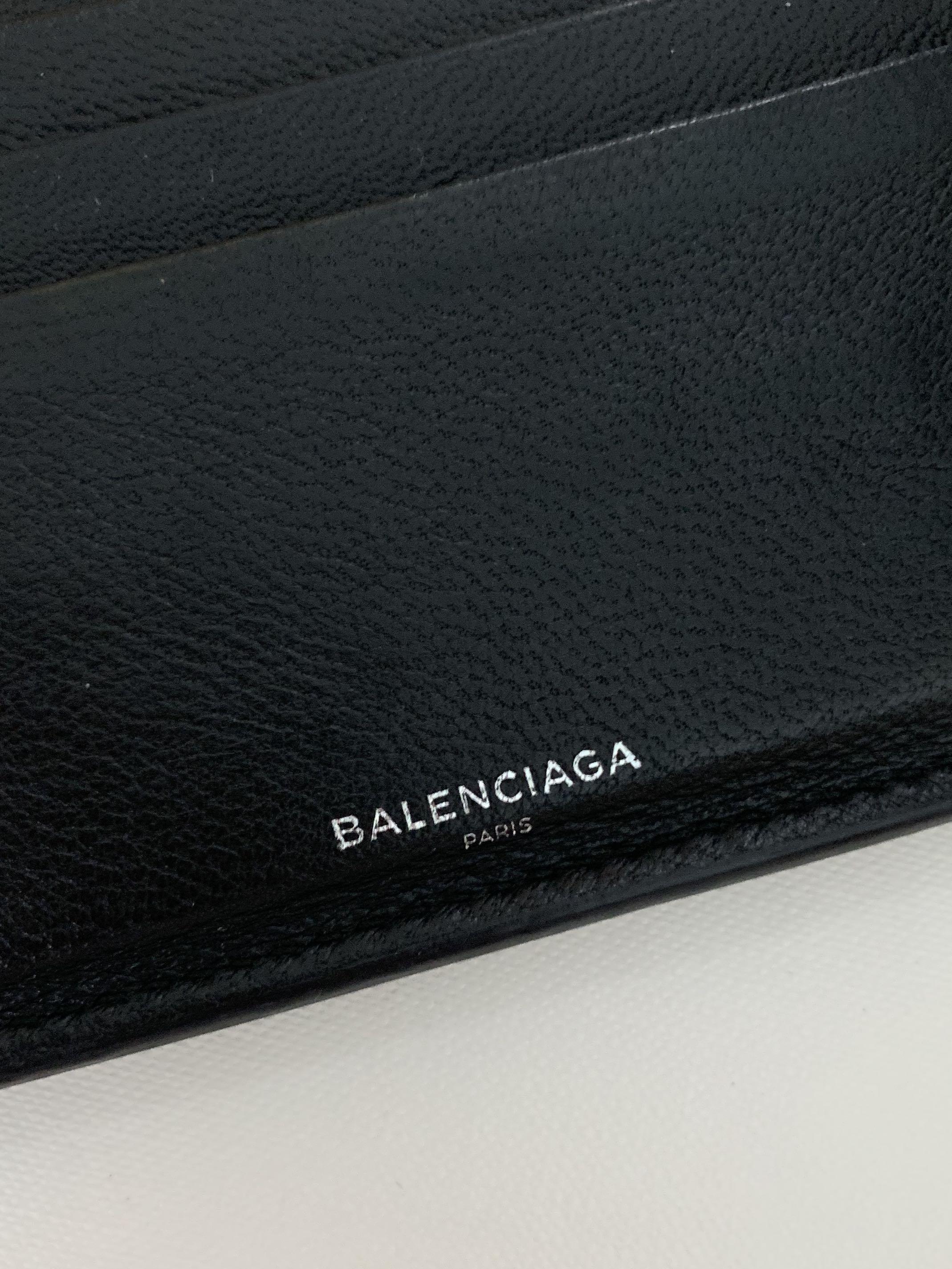 Balenciaga Printed Full-Grain Leather Bifold Wallet, Men's Fashion