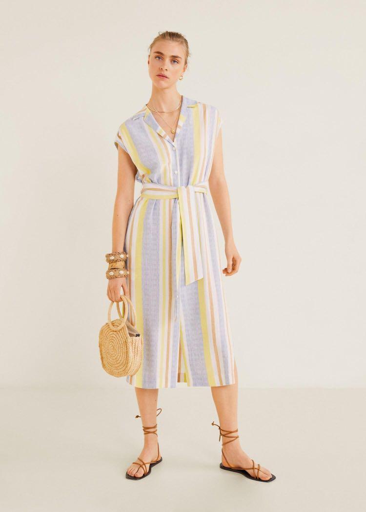 mango striped shirt dress