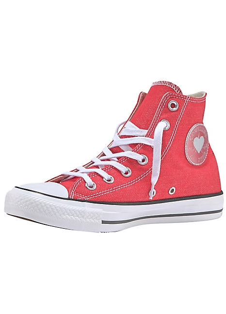 converse with red love heart