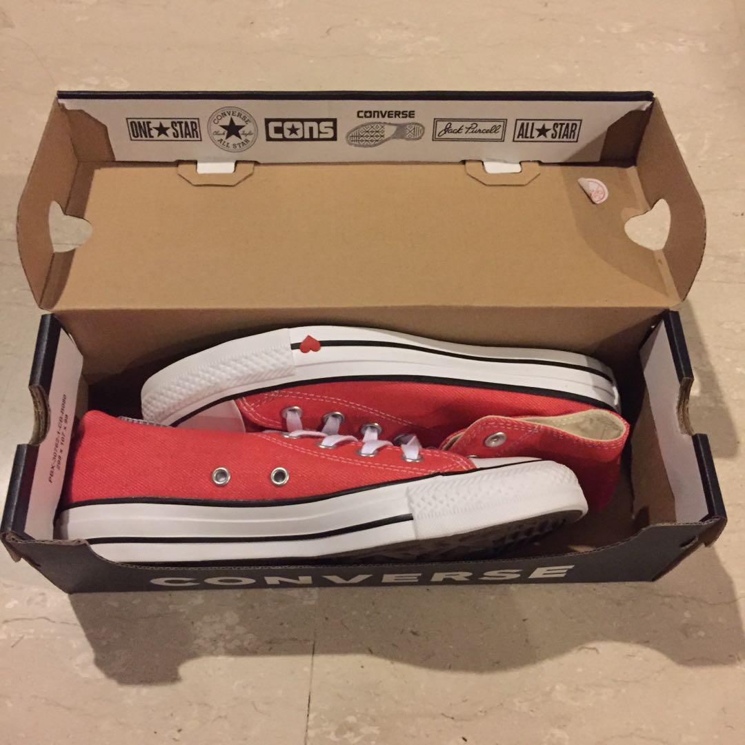 converse chuck 70 hi in rhubarb love the progress sedona red black white heart sneakers