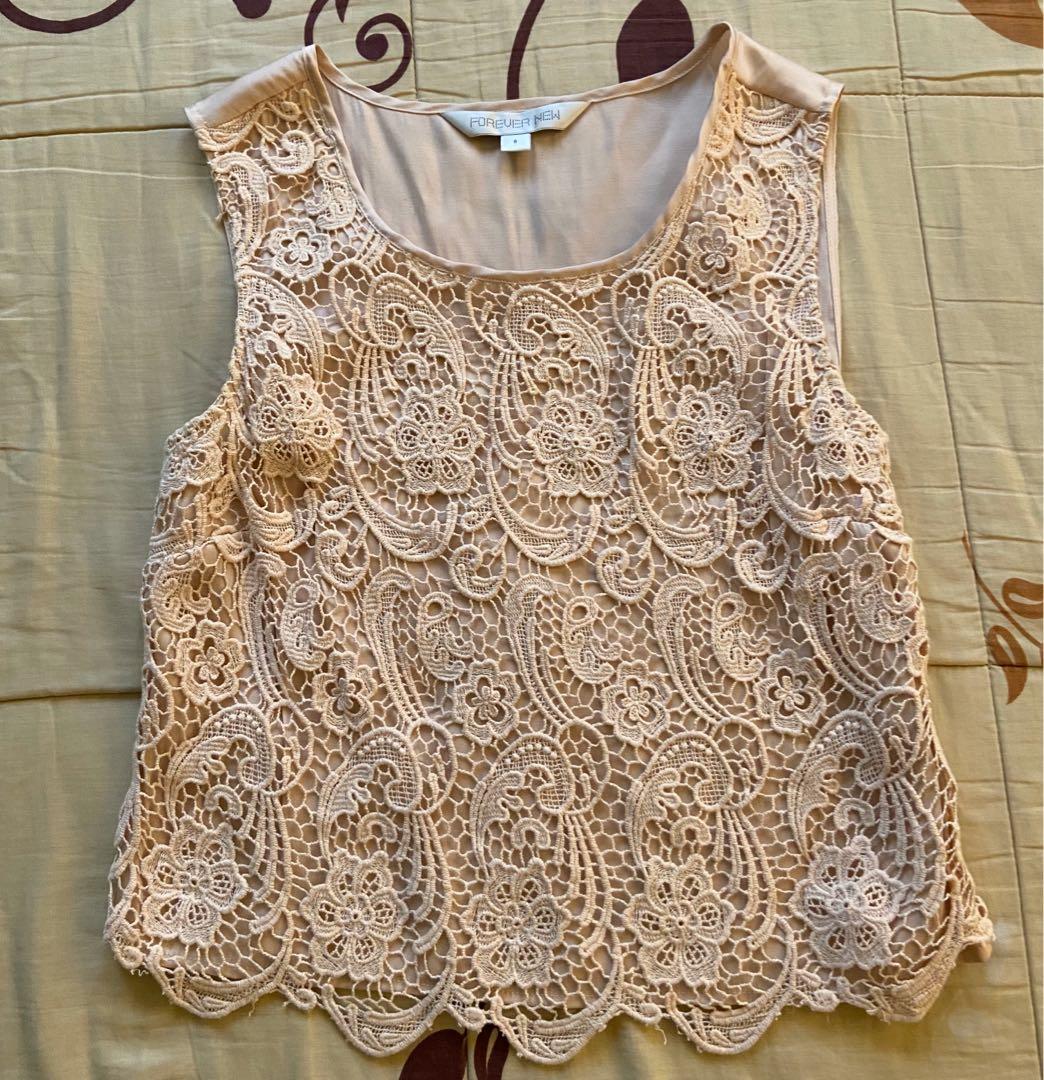 F21 Nude Top (Category: Sleeveless) located in Manila. Submitted by secondasnew_ (Listing ID 282361324, Image 1). Description: Fits S-M.
