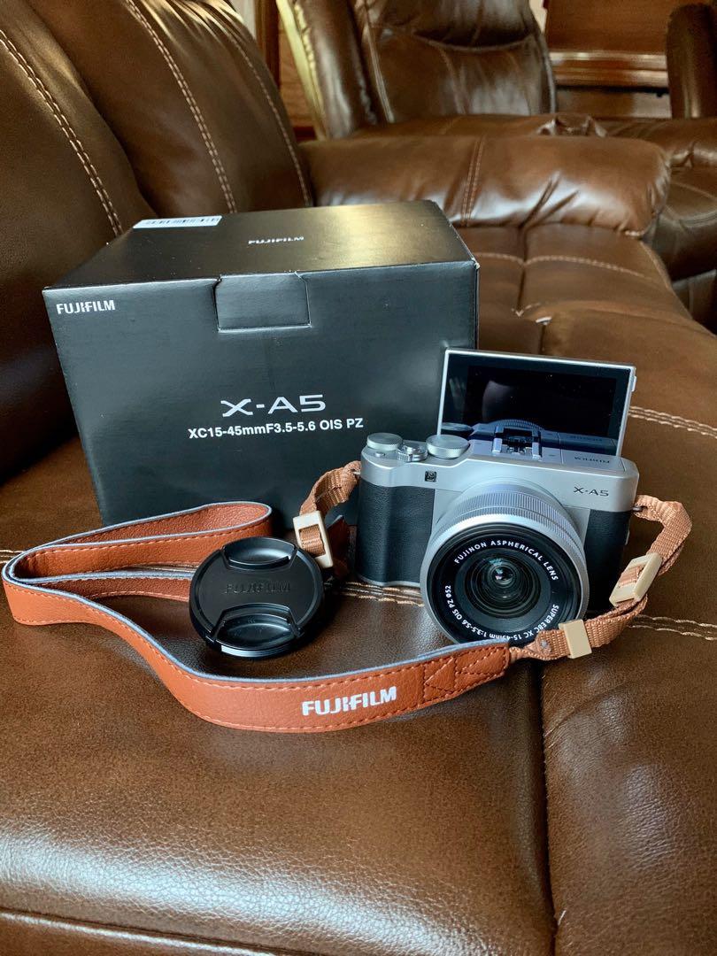Fujifilm X-A5 MIRRORLESS Camera - almost new (Category: Cameras) located in Muntinlupa City. Submitted by thriftingtreasuress (Listing ID 282385612, Image 1). Description: In pristine/mint condition (even the charger is unused) With receipt Very low actuation count (shutter count) Only used twice (less than 600 shots taken) -battery is removed from the Camera itself when not in use MOD: Can be arranged Complete with box and freebies -Manual -Orig