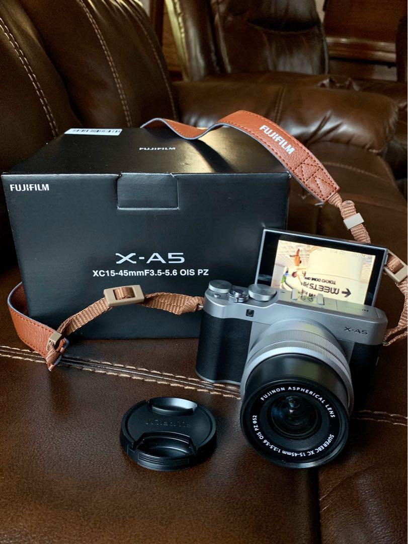 Fujifilm X-A5 MIRRORLESS Camera - almost new (Category: Cameras) located in Muntinlupa City. Submitted by thriftingtreasuress (Listing ID 282385612, Image 2). Description: In pristine/mint condition (even the charger is unused) With receipt Very low actuation count (shutter count) Only used twice (less than 600 shots taken) -battery is removed from the Camera itself when not in use MOD: Can be arranged Complete with box and freebies -Manual -Orig