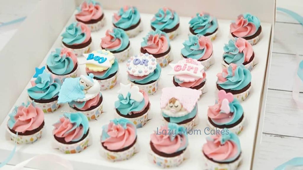 Gender Reveal Cupcakes Babyshower Cupcake Cake Gift Box