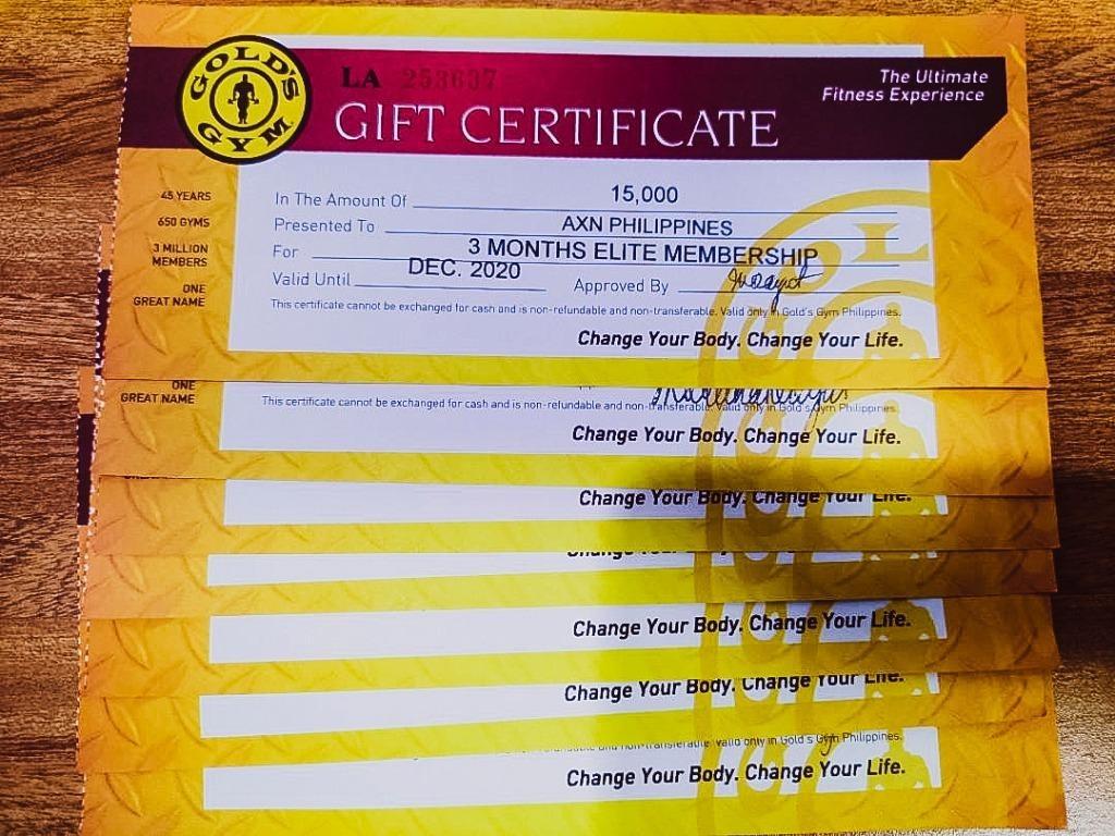 Golds gym gift certificate golds gym gc golds gym voucher, Health ...